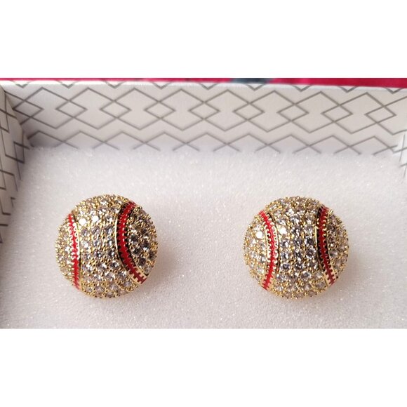 Baseball Bling Stud Earrings - Picture 1 of 8